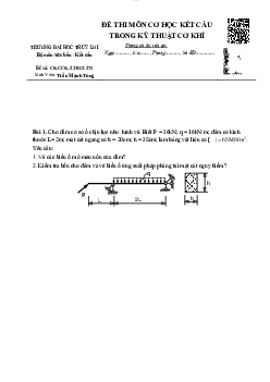 Đề thi Công nghệ chế tạo trong cơ khí | Trường Đại học Thủy Lợi