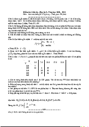 Đề kiểm tra giữa học kỳ 1 năm 2020 Xác suất thống kê | Trường Đại học Công nghệ, Đại học Quốc gia Hà Nội