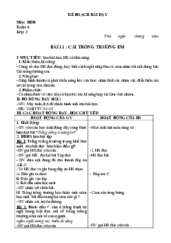 Giáo án buổi chiều môn Tiếng Việt 2 sách Kết nối tri thức với cuộc sống (Cả năm) | Tuần 6