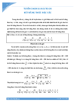 Phân tích bình luận 111 bài toán bất đẳng thức – Nguyễn Công Lợi