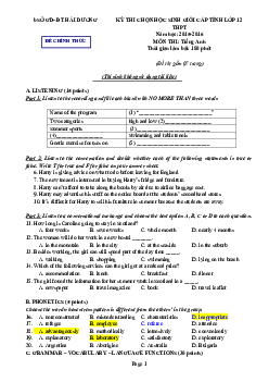 Đề thi chọn học sinh giỏi cấp tỉnh lớp 12 THPT tỉnh Hải Dương năm học 2015-2016