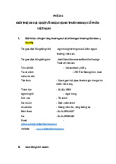 Giới thiệu về Ngân hàng thương mại cổ phần Ngoạithương Việt Nam môn Marketing căn bản | Trường đại học Mở Hà Nội
