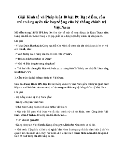 Giải Kinh tế và Pháp luật 10 bài 19 KNTT