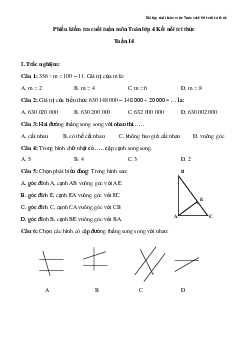 Bài tập cuối tuần Toán lớp 4 Kết nối tri thức - Tuần 14 (Nâng cao)