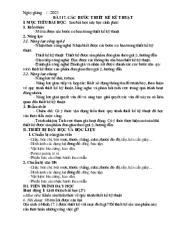 Giáo án Công nghệ 8 Bài 17: Các bước thiết kế kĩ thuật | Cánh diều
