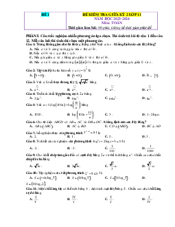 Đề thi giữa học kỳ 2 Toán 11 Kết nối tri thức (giải chi tiết)-Đề 1