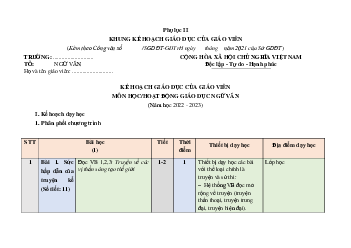 Kế hoạch giáo dục môn ngữ văn 10 kết nối tri thức 2022-2023
