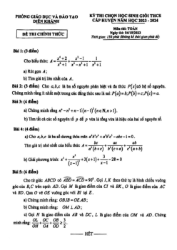 Đề HSG Toán THCS cấp huyện năm 2023 – 2024 phòng GD&ĐT Diên Khánh – Khánh Hòa