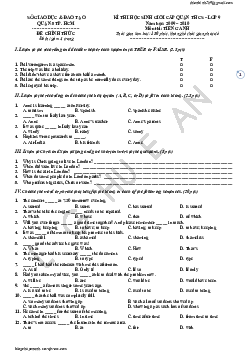 Đề thị chọn đội tuyển học sinh giỏi Quận 5 (TP HCM) lớp 9 THCS năm 2010