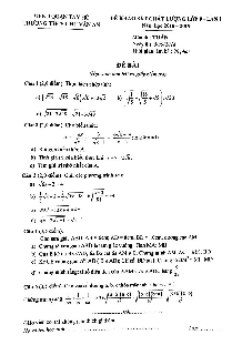 Đề khảo sát chất lượng Toán 9 năm 2018 – 2019 trường THCS Chu Văn An – Hà Nội lần 1