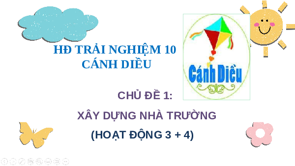 Giáo án điện tử Hoạt động trải nghiệm 10 Chủ đề 1 Cánh diều: Xây dựng nhà trường (HĐ 3+4)