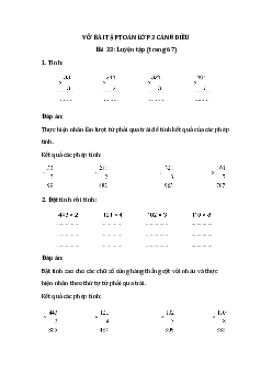Giải VBT Toán 3 Bài 33: Luyện tập trang 67 | Cánh diều