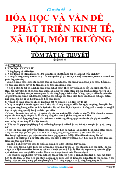 Hóa học và vấn đề phát triển kinh tế, xã hội, môi trường