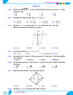 TOP50 đề trắc nghiệm ôn thi cuối học kì 1 môn Toán 12
