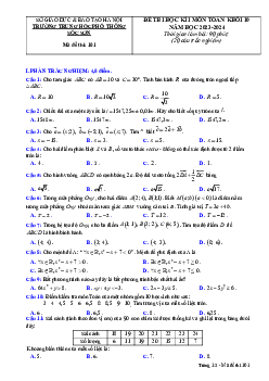 Đề thi học kì 1 Toán 10 năm 2023 – 2024 trường THPT Sóc Sơn – Hà Nội
