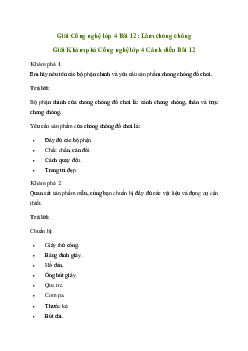 Giải Công nghệ lớp 4 Bài 12: Làm chong chóng | Cánh diều