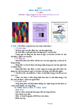 Giáo án môn Văn 6 Bài 8: Khác biệt và gần gũi sách Kết nối tri thức