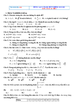 Đề ôn thi cuối kỳ 1 Toán 10 Kết nối tri thức-Đề 5