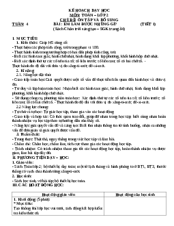 Giáo án Toán 2 sách Chân trời sáng tạo (Cả năm) | Tuần 4 | Tiết 1