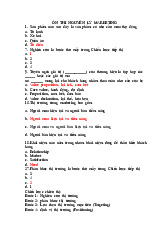 Câu Hỏi và Đáp Án Quan Trọng ôn tập | Nguyên Lý Marketing | Đại học Tôn Đức Thắng