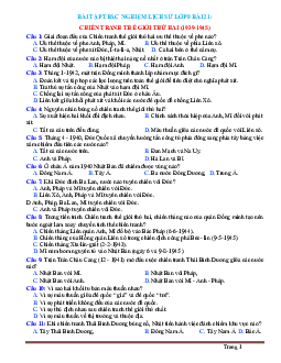 Trắc nghiệm Sử 8 bài 21: Chiến tranh Thế Giới thứ Hai 1939-1945 (có đáp án)