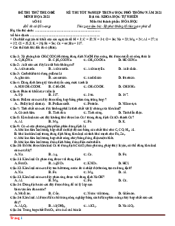 Đề thi thử môn Hóa theo cấu trúc đề minh họa 2021 (đề 1) (có lời giải chi tiết)