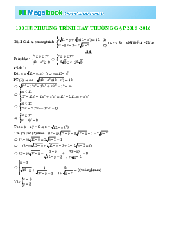 Tuyển tập 100 hệ phương trình hay thường gặp – Megabook