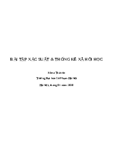 Bài tập Thống kê xã hội học│Đại học Sư phạm Hà Nội