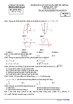 Đề KSCL Toán 12 thi THPT QG 2020 trường THPT Lê Lợi – Thanh Hóa