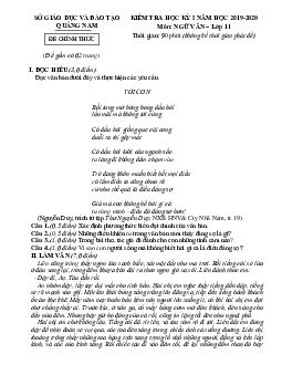 Đề thi HK1 môn Văn 11 Quảng Nam 2019-2020 ( có đáp án )