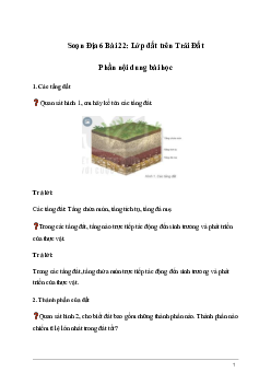 Giải Địa lí 6 Bài 22: Lớp đất trên Trái Đất | Kết nối tri thức