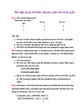 Bài tập quản trị kinh doanh quốc tế và lời giải - Tài chính doanh nghiệp | Trường Đại Học Công Đoàn