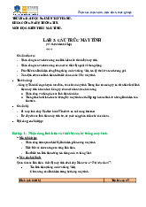 Lab 3: Cấu trúc máy tính | Tài liệu Kiến trúc máy tính