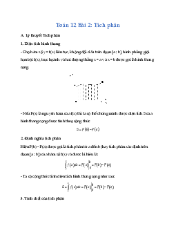 Toán 12 Bài 2: Tích phân