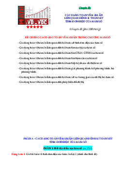 Các dạng toán về hàm ẩn liên quan đến tính đơn điệu của hàm số Toán 12