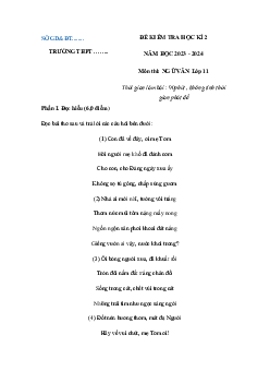 Đề thi học kì 2 môn Ngữ văn lớp 11 năm 2023 - 2024 (Sách mới) | Chân Trời Sáng Tạo đề 2