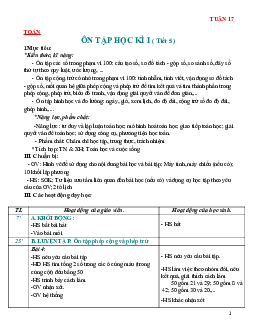 Giáo án Toán 2 sách Chân trời sáng tạo (Cả năm) | Tuần 17