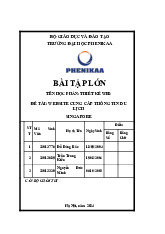 Website cung cấp thông tin du lịch Singapore | Bài tập lón học phần Thiết kế Web | Trường Đại học Phenikaa