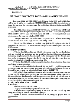 Kế hoạch hoạt động tổ toán năm 2020-2021