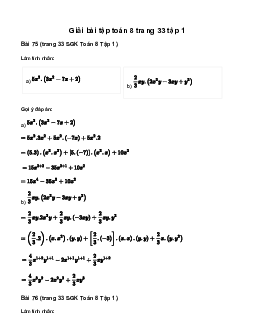 Toán 8 Bài tập cuối chương I - Chân trời sáng tạo