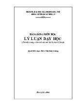 Bài giảng môn học Lý luận dạy học | Đại học Sư phạm Hà Nội 2