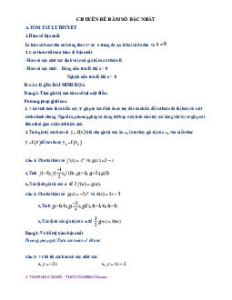 Chuyên đề hàm số bậc nhất
