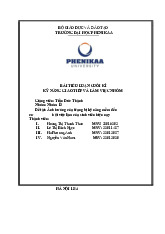 Ảnh hưởng của trang bị kỹ năng mềm đến cơ hội việc làm của sinh viên hiện nay | Bài tiểu luận học phần Kỹ năng giao tiếp và làm việc nhóm | Trường Đại học Phenikaa