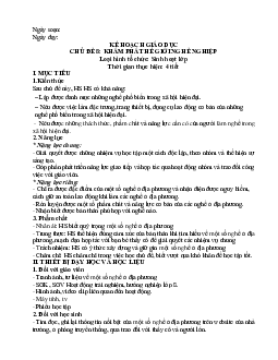 Giáo án Hoạt động trải nghiệm 8 Chủ đề 8: Khám phá thế giới nghề nghiệp (sh lớp) | Kết nối tri thức