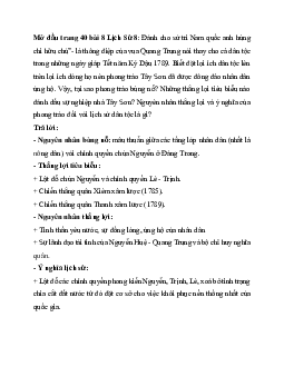 Giải SGK Lịch sử 8 bài 8: Phong trào Tây Sơn | Chân trời sáng tạo