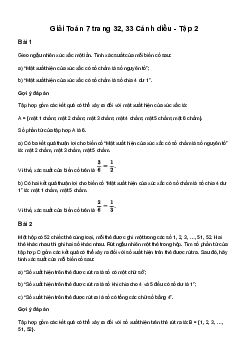 Giải Toán 7 Bài 6: Xác suất của biến cố ngẫu nhiên trong một số trò chơi đơn giản | Cánh diều