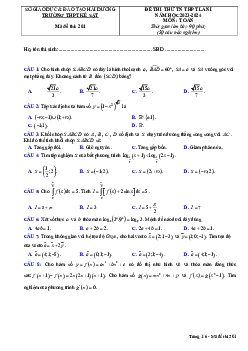 Đề thi thử TN THPT 2024 lần 1 môn Toán trường THPT Kẻ Sặt – Hải Dương