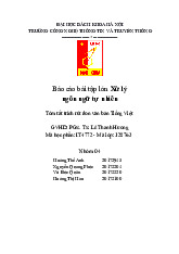 Báo cáo Tóm tắt trích rút đơn văn bản Tiếng Việt | Môn Xử lý ngôn ngữ tự nhiên - Đại học Bách Khoa Hà Nội