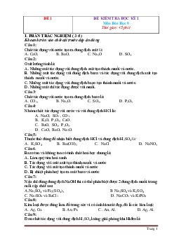TOP 25 đề thi học kỳ 1 hóa học 9 (có lời giải)