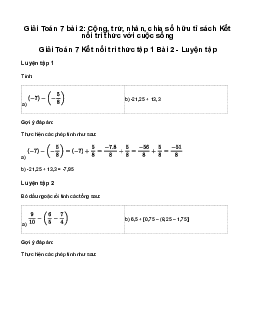 Giải Toán 7 Bài 2: Cộng, trừ, nhân, chia số hữu tỉ | Kết nối tri thức